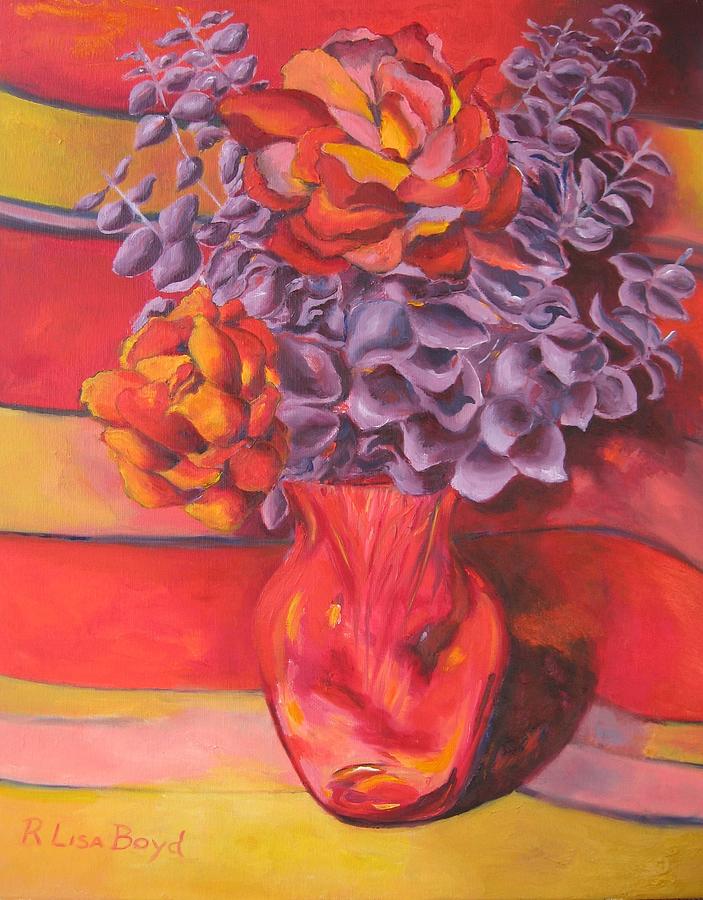 Flowering Orange Painting by Lisa Boyd
