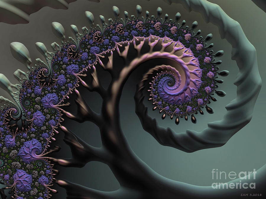 Blooming Digital Art - Flowering Spiral by Elizabeth McTaggart