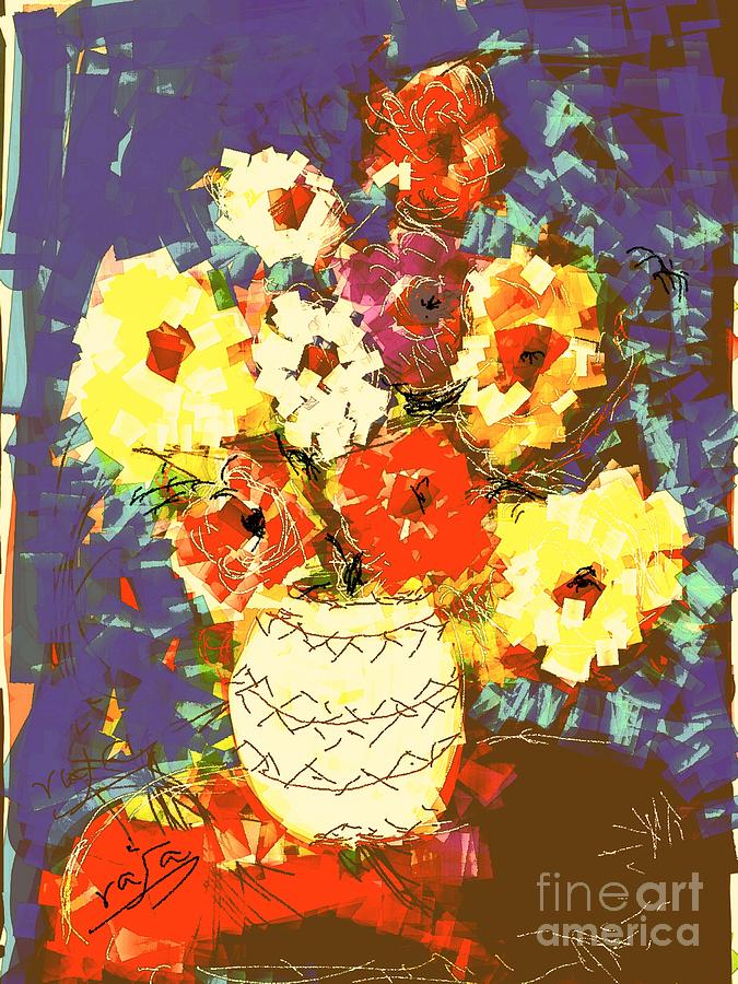 Flowerpot Painting by Subrata Bose