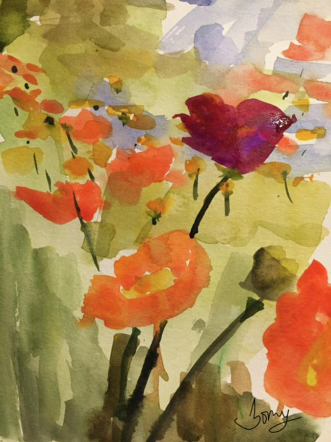 Poppy Hill Painting by Bonny Butler