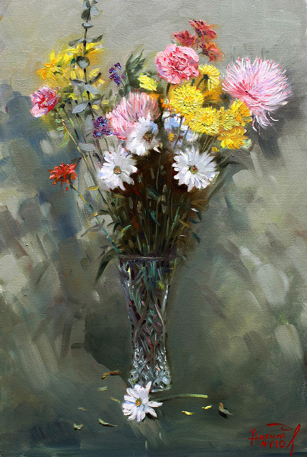 Still Life With Flowers Painting - Flowers 2010 by Ylli Haruni