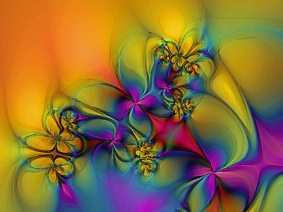 Abstract Digital Art - Flowers by Alexandru Bucovineanu