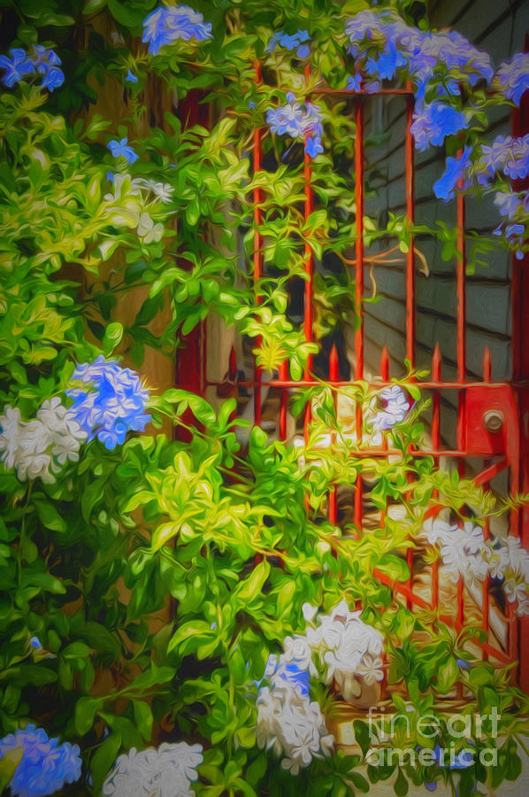 Flowers and Gate - NOLA Photograph by Kathleen K Parker