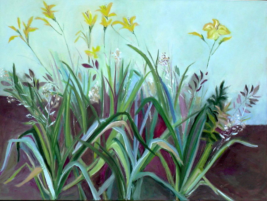 Flowers and Leaves Painting by Betty Pieper