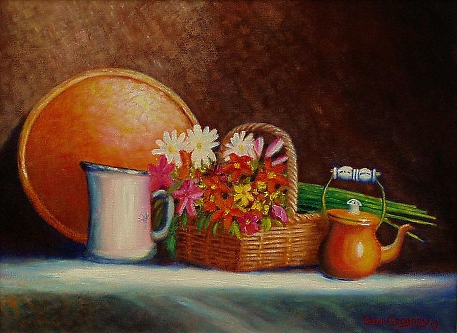 Flowers and things Painting by Gene Gregory