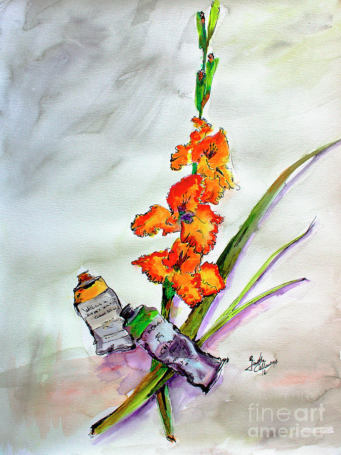 Flowers and Tubes of Paint Still Life Painting by Ginette Callaway