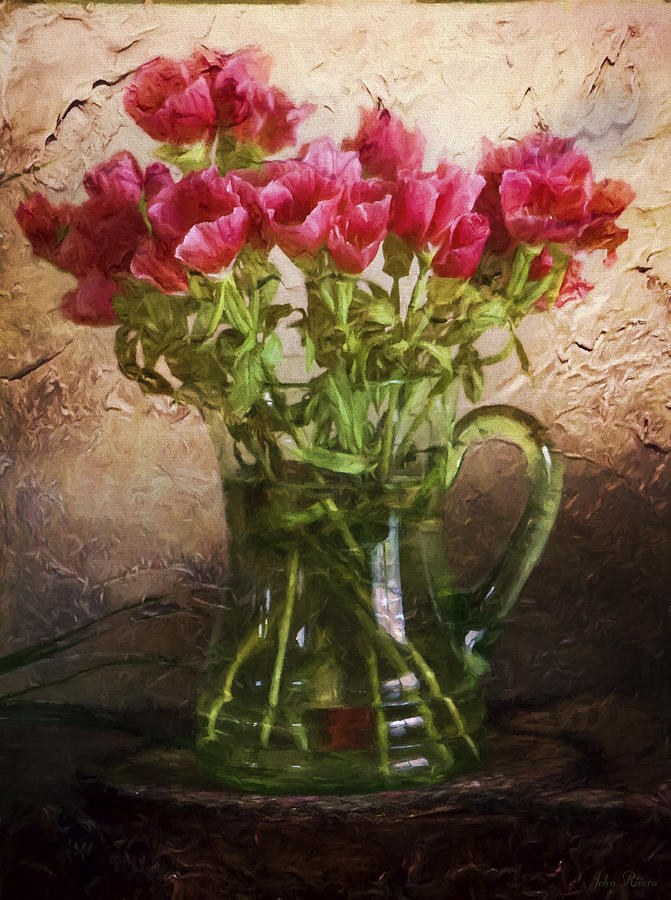 Flowers and Vase Photograph by John Rivera