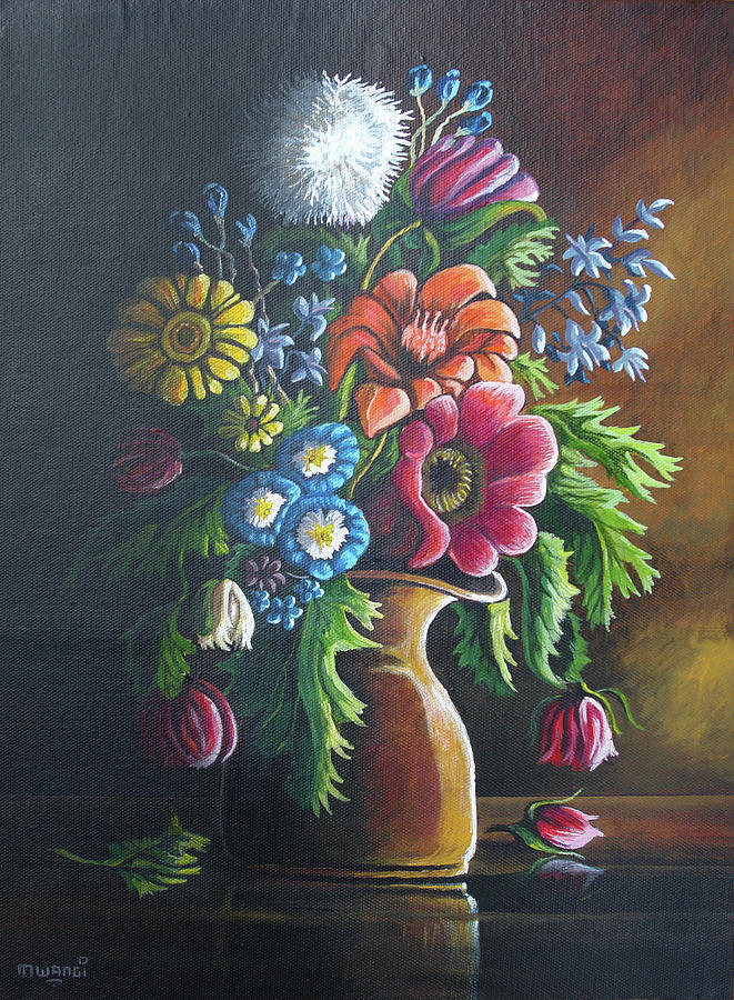 Flowers Painting by Anthony Mwangi