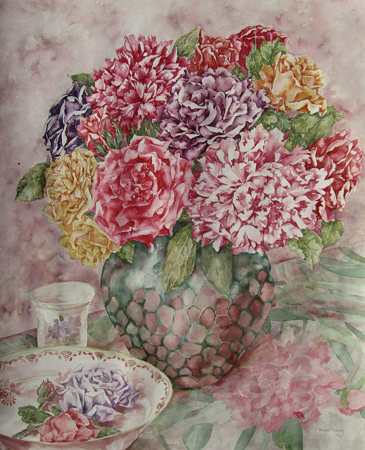 Flowers Arrangement  Painting by Kim Tran