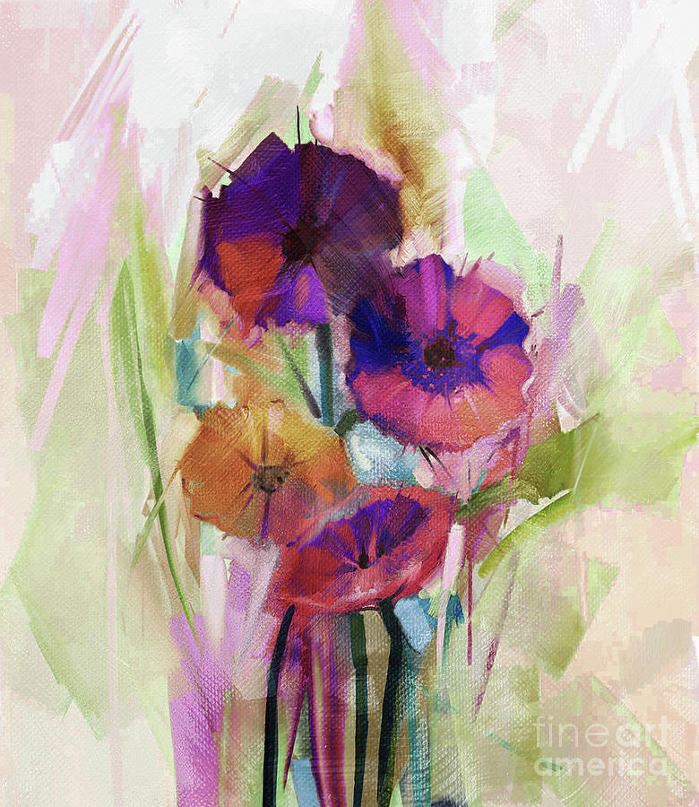 Flowers Art 0041 Painting by Gull G
