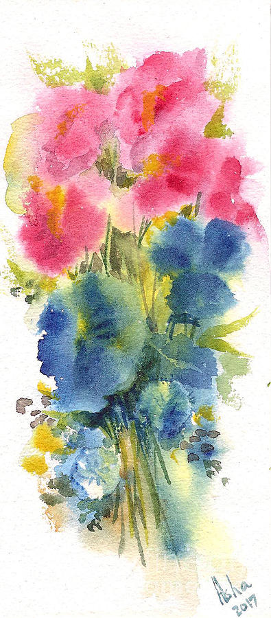 Flowers Painting by Asha Sudhaker Shenoy