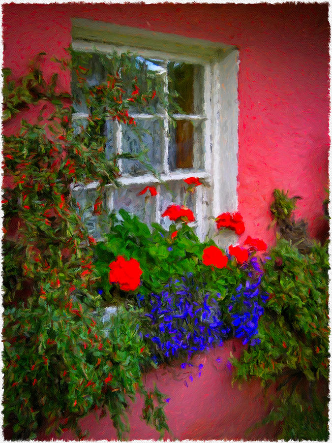 Flowers at an Irish Cottage Digital Art by James Truett
