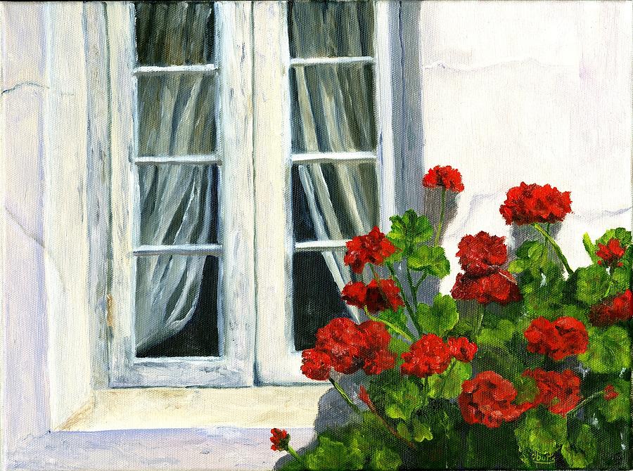 Flowers at the Window Painting by Deborah Butts