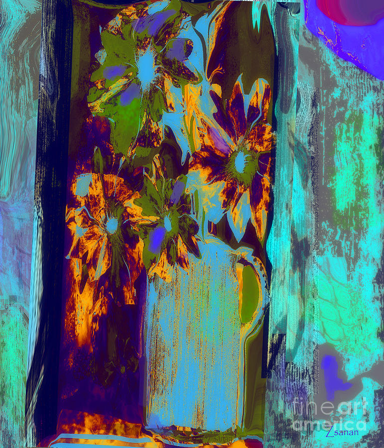 Flowers Beneath a Bleeding Sun Digital Art by Zsanan Studio