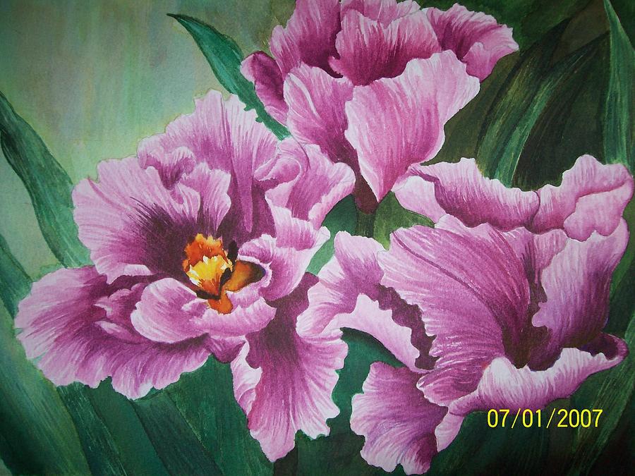Madhubani Painting - Flowers blooming by Artsy Rudra
