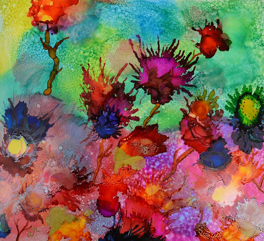 Flowers Blowin In The Wind Painting