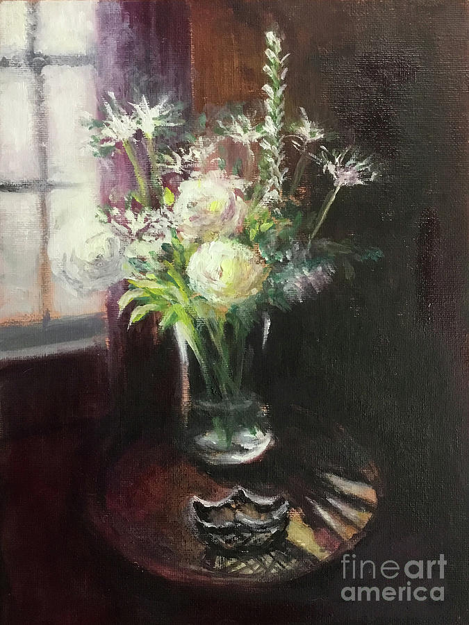 Flowers By The Window Painting by Yoshiko Mishina