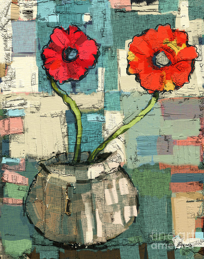 Flowers Painting by Carrie Joy Byrnes