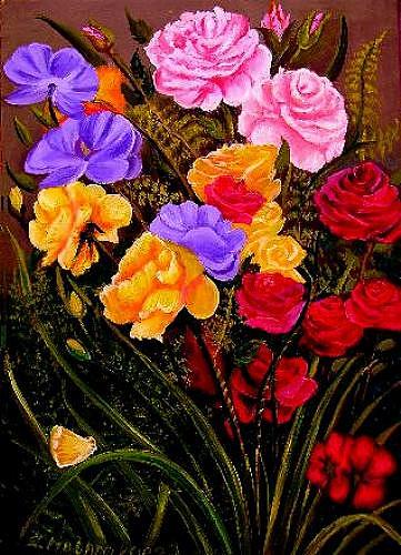 Flowers Painting by Elmadani Belmadani