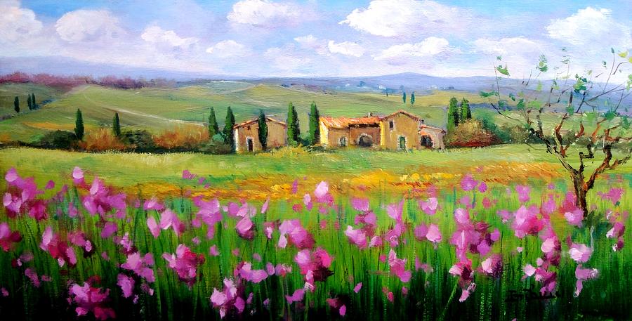 Still Life Painting - Flowers field by Bruno Chirici