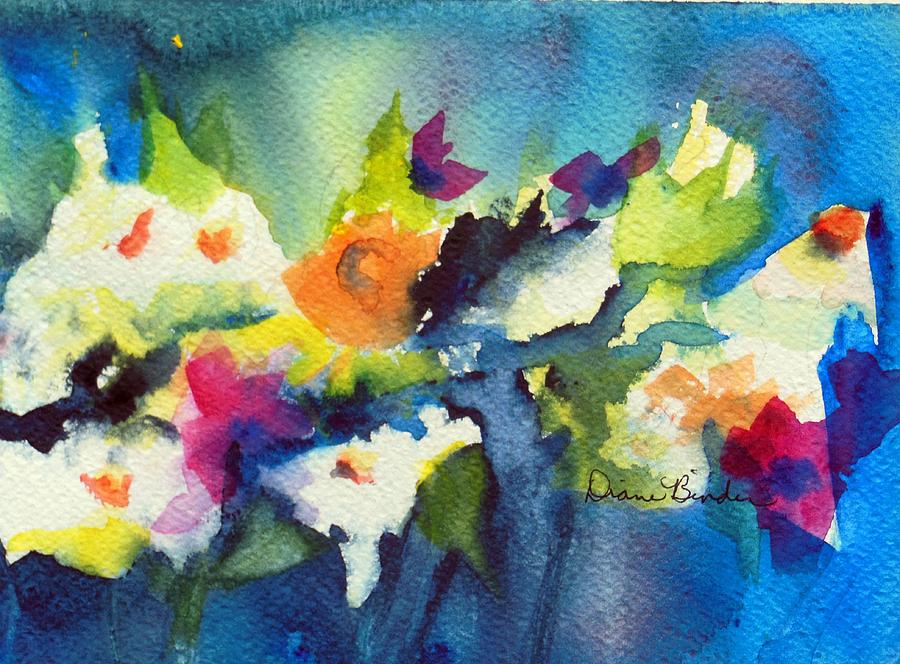 Blue Mood Painting - Flowers for a blue mood by Diane Binder Blue Mood Painting - Flowers for a blue mood by Diane Binder