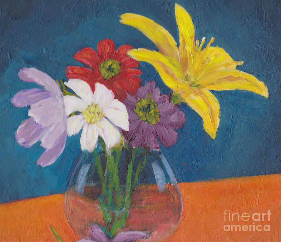 Floral Arrangement Painting - Flowers For Gary by Patricia Cleasby