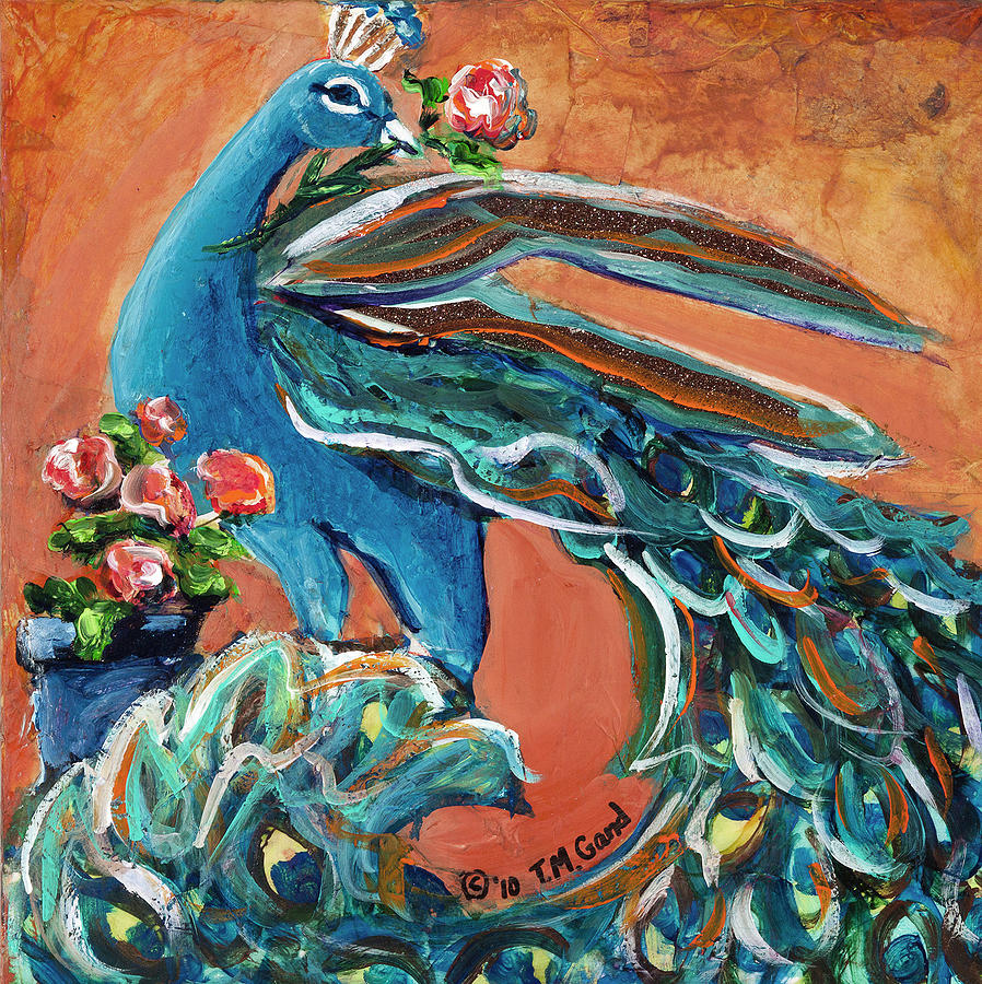 Peacock Painting - Flowers for Madame by TM Gand
