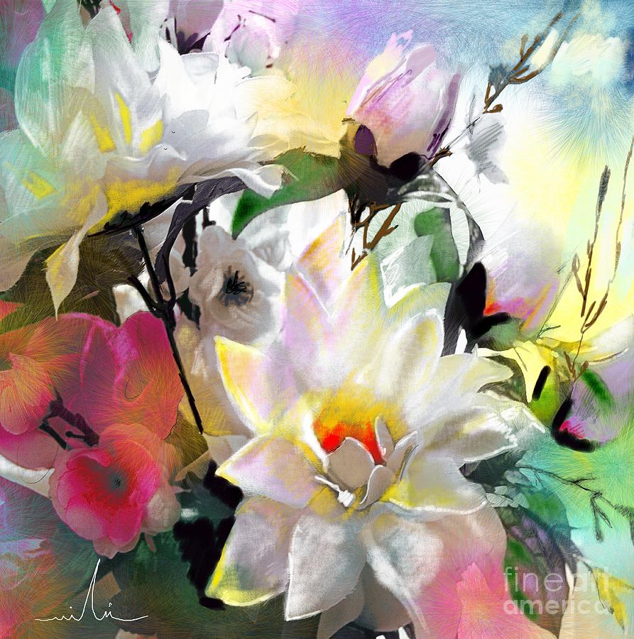 Flowers for my Friend Painting by Miki De Goodaboom