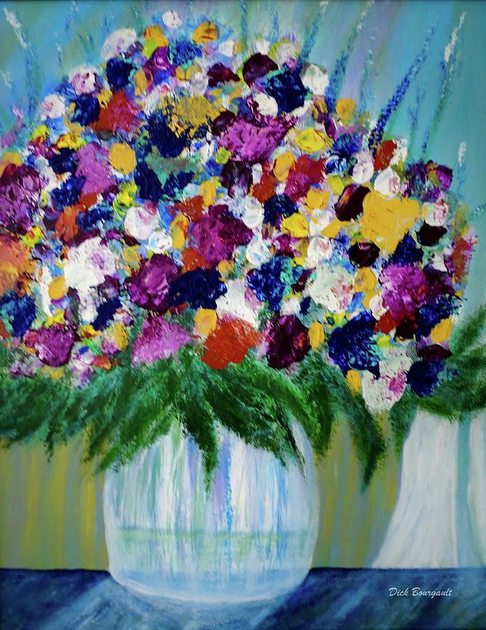 Flowers for Valentines Painting by Dick Bourgault