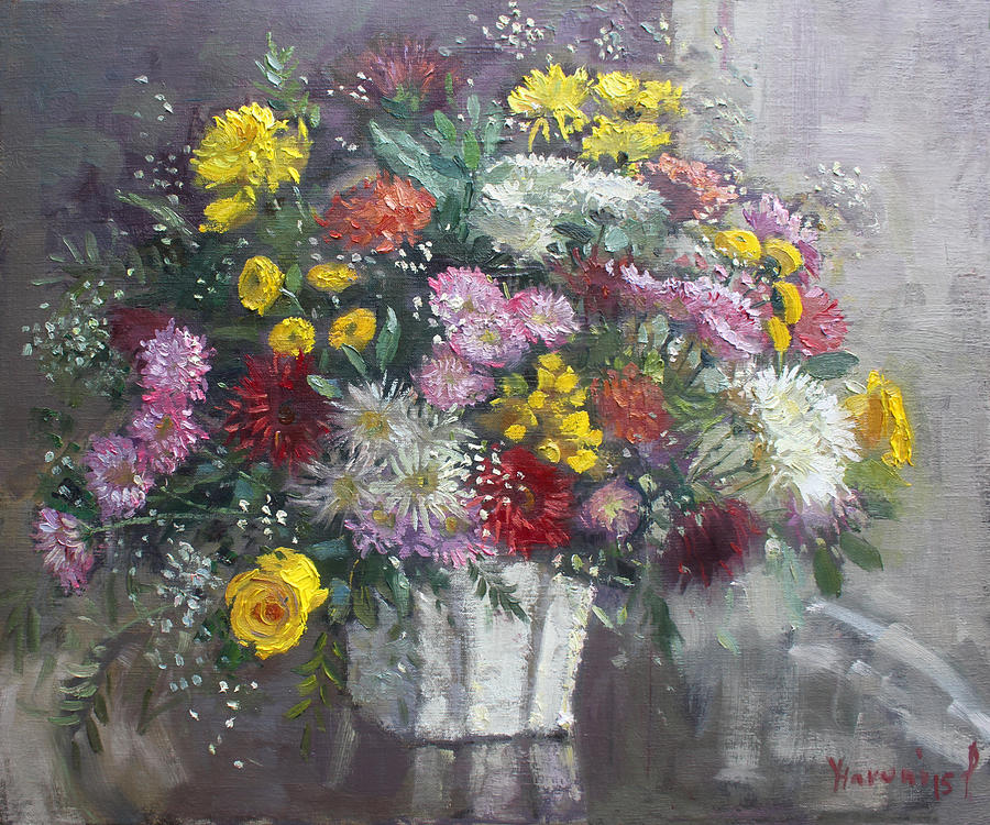 Flowers for Viola Painting by Ylli Haruni