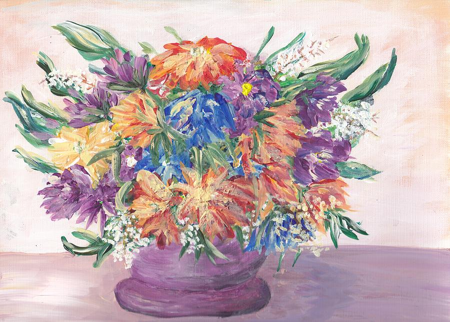 Flower Painting - Flowers From my Garden by Mary Sedici