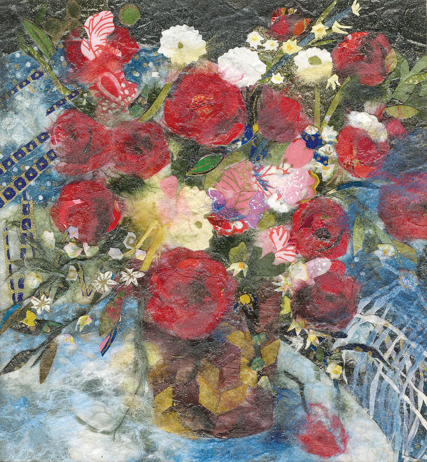 Flower Painting - Flowers in a basket by Nira Schwartz