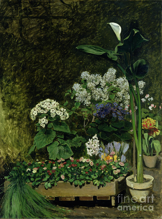 Flowers in a Greenhouse Painting by Pierre Auguste Renoir