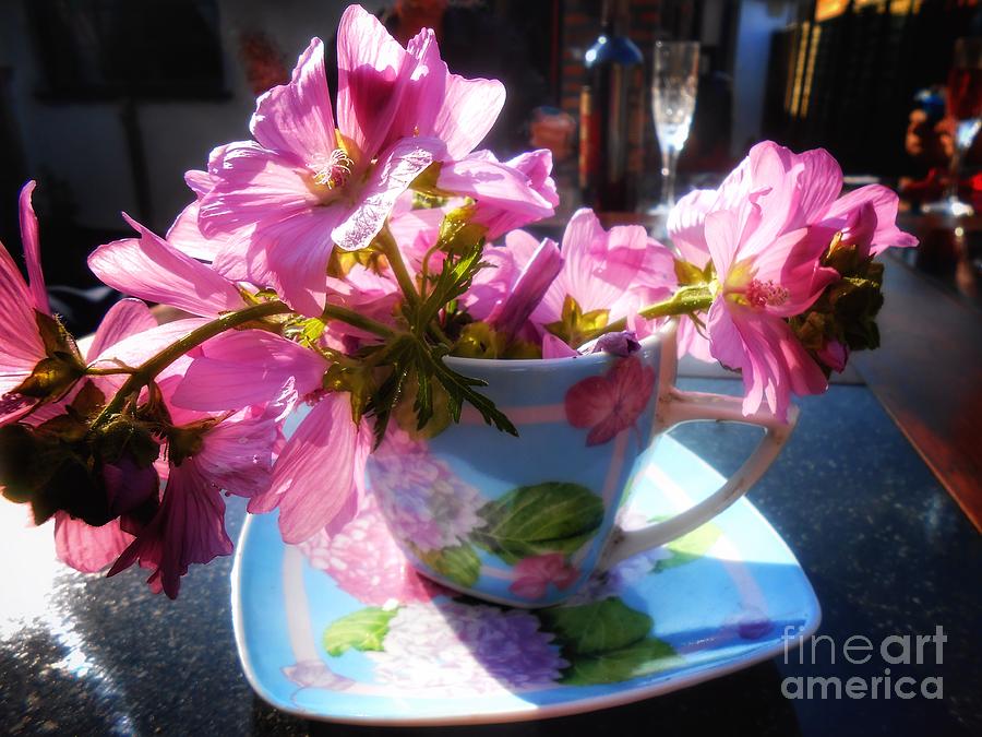 Flowers in a Tea Cup Photograph by Joan-Violet Stretch