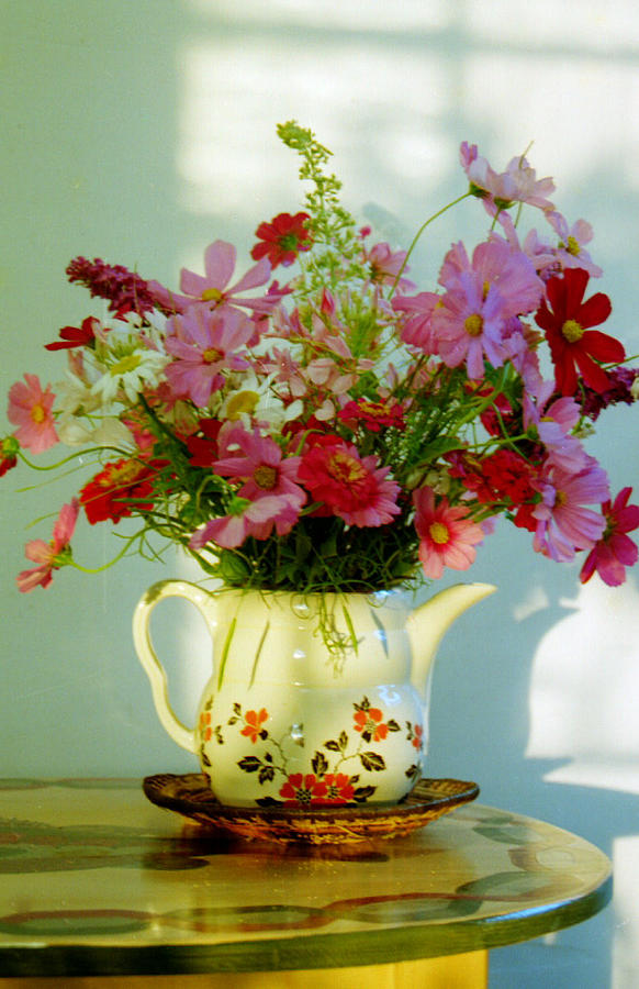 Flowers in a Teapot Photograph by Patricia Greer
