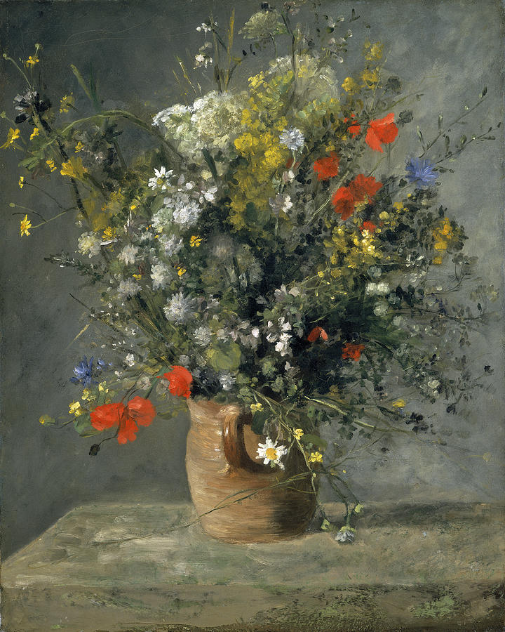 Flowers in a Vase Painting by Auguste Renoir