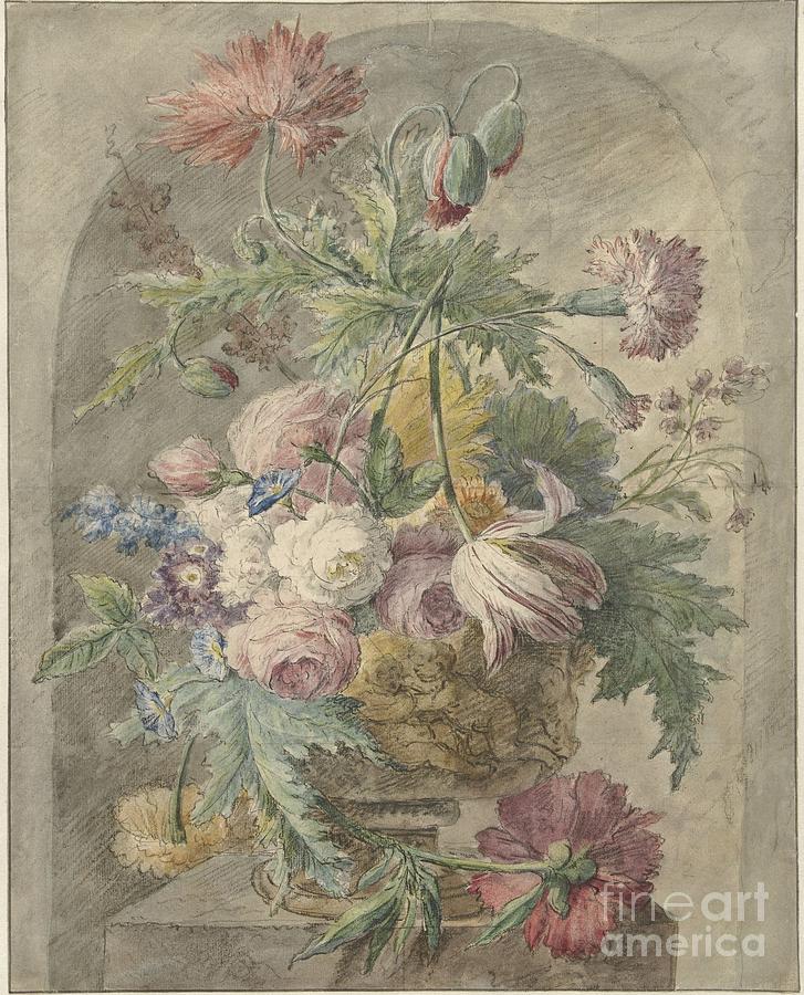 Flowers in a vase Painting by Celestial Images