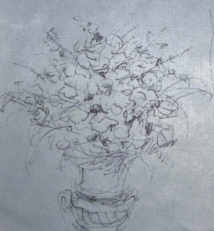 Flowers In A Vase In Church Drawing By Kassius Wilson