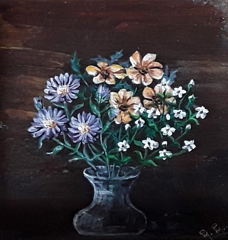 Flowers in a vase  Painting by Mackenzie Moulton