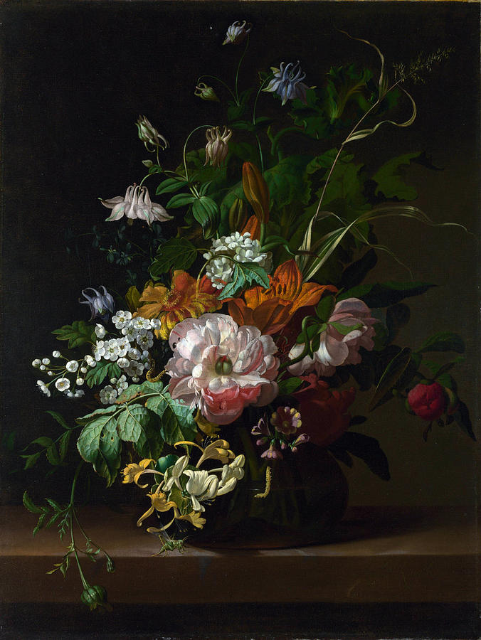 Flowers in a Vase Painting by Rachel Ruysch