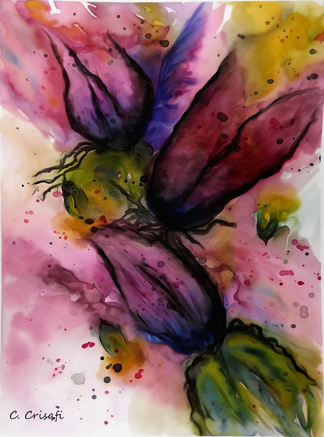 Flower Painting - Flowers in Anguish by Carol Crisafi
