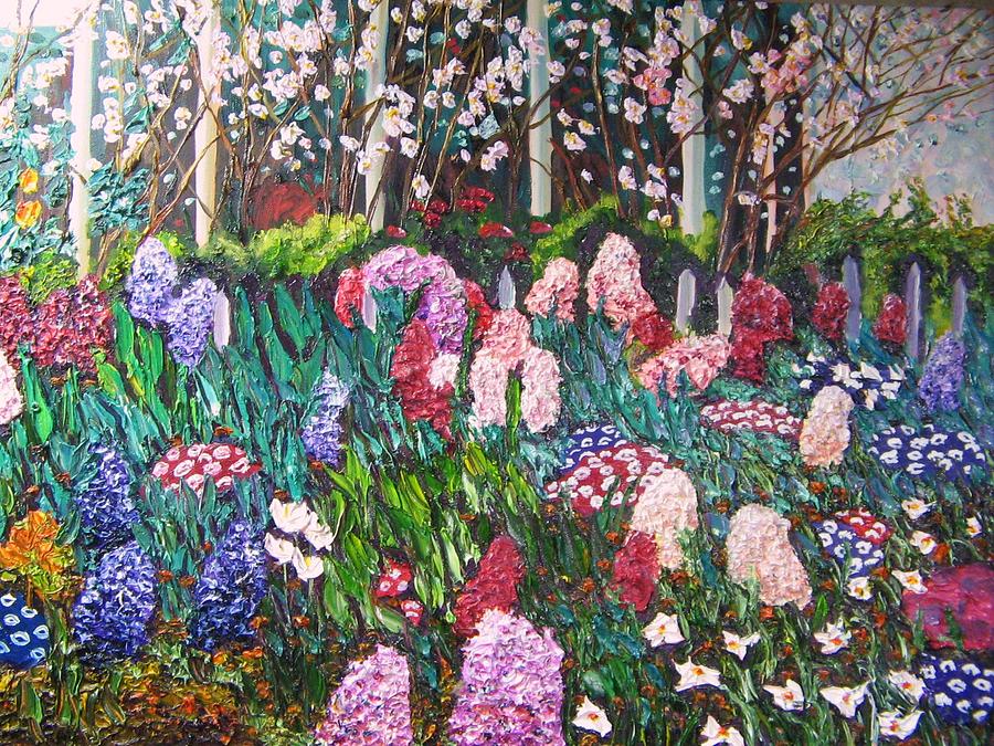 Flowers in Greenhouse inEarly Spring Painting by Richard Nowak