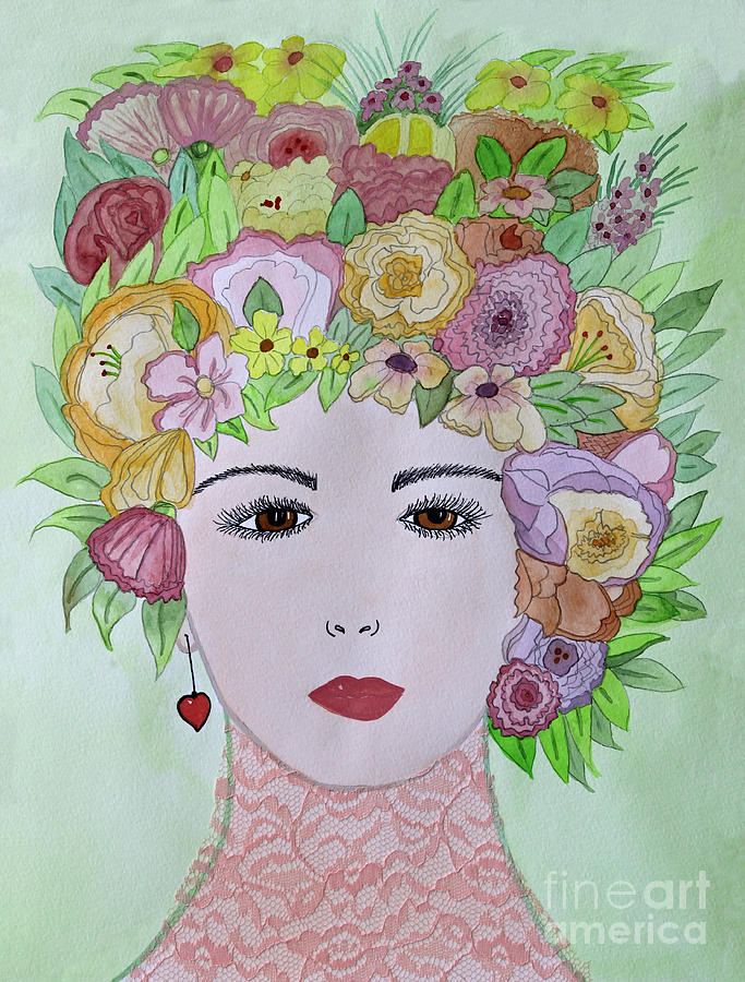 Flowers in Her Hair Painting by Norma Appleton