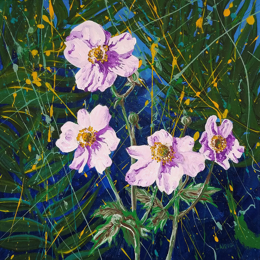 Flowers In My Fathers Yard Painting by Aarron Laidig