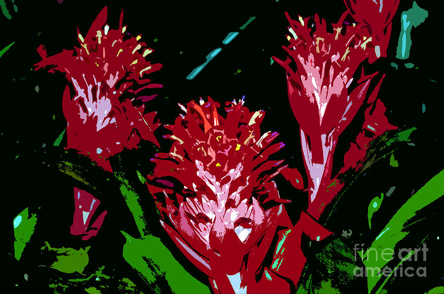 Flowers in red Painting by David Lee Thompson