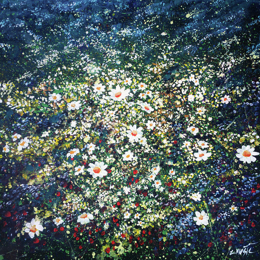 Flower Painting - Flowers in the field by Zlatko Music
