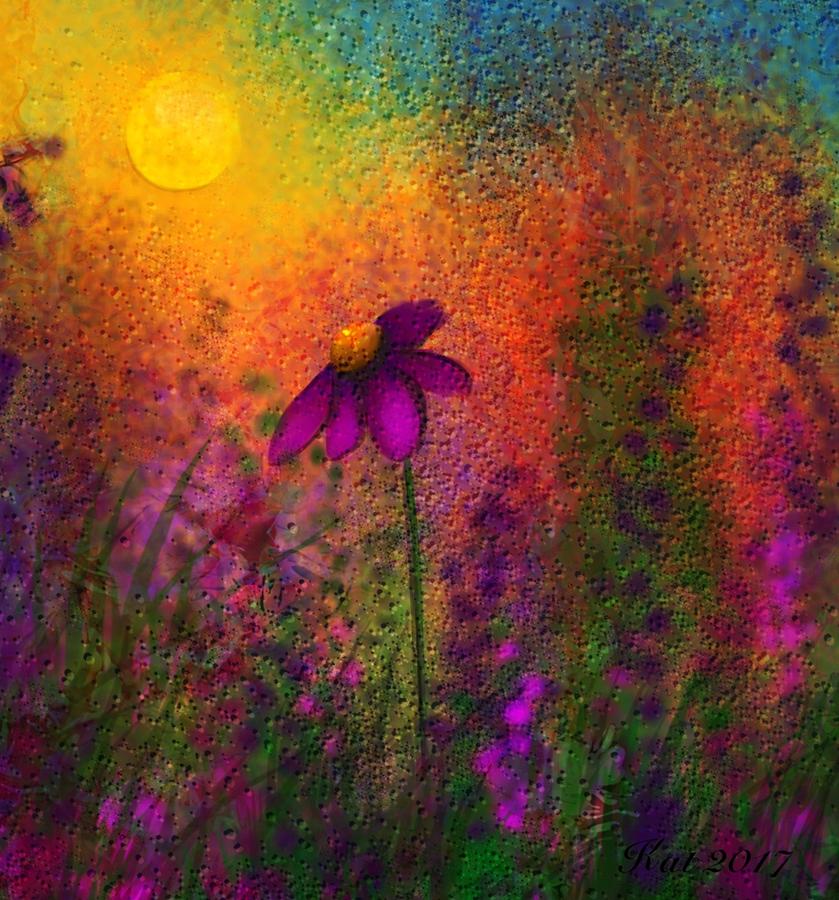 Flowers in the Sun Digital Art by Kathleen Hromada