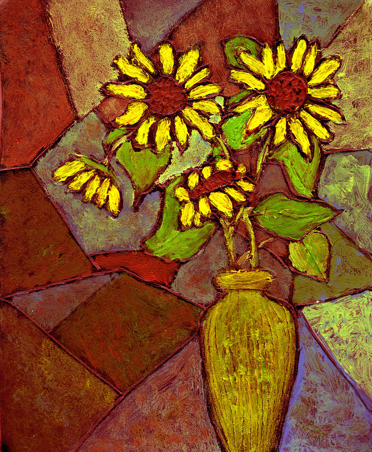 Flowers in Vase Altered Painting by Wayne Potrafka