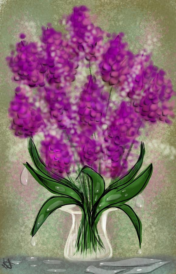 Flowers in vase Digital Art by Kathleen Hromada