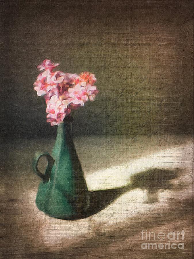 Flowers in vase still life Digital Art by Amy Cicconi